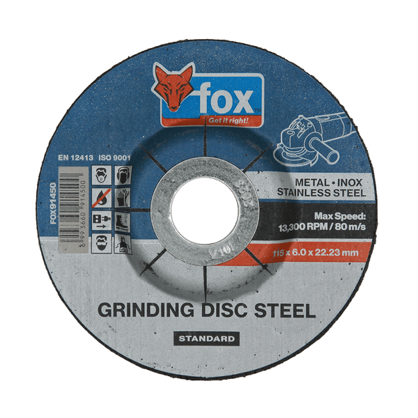 Fox Grinding Disc Steel Stainless Steel 115mm Abrasive Cutting Wheel