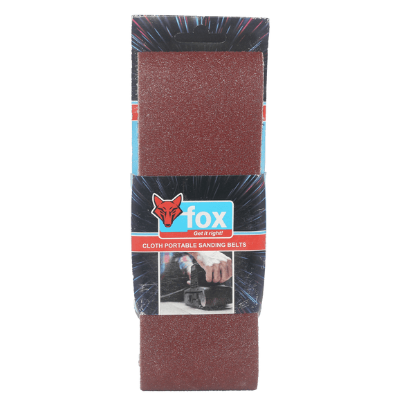 FOX96350 - FOX Cloth Sanding Belt 100x610mm - Fine Grit Sandpaper for Wood & Metal - Chavda.com