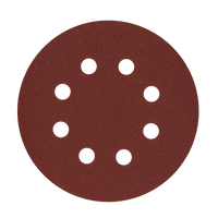 FOX96870 Sanding Disc: 125mm, 8-Hole Abrasive - Fine Grit Sandpaper