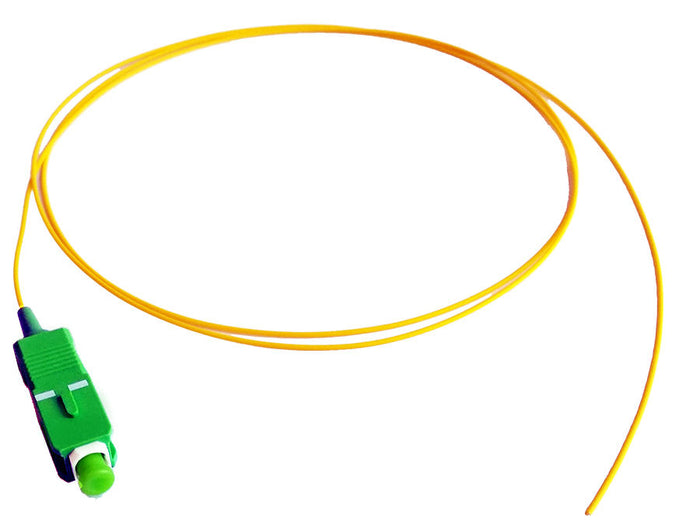 SC APC Fiber Pigtail - 1 Meter Single Mode (SM) Fiber Optic Cable - High Performance Connector