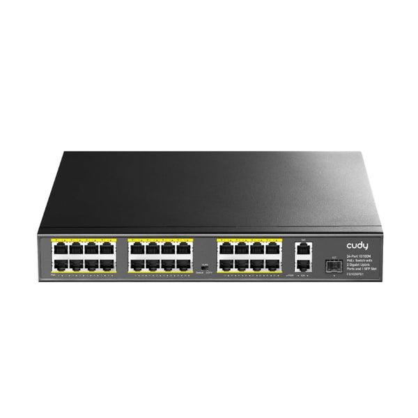 Cudy 24-Port PoE+ Switch with Gigabit Uplink Ports - FS1026PS1 Network Switch