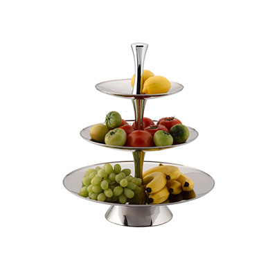 TIGER Fruit Stand S/Steel - 3-Tier 18/10 D375Mm X H530Mm - FTS0003