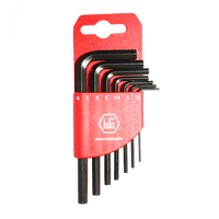 HAFU Allen Key Set 10-Piece: Metric Hex Keys 1.5mm-12mm, Standard Black Tool Set
