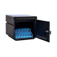 10-WAY CHARGING CABINET, SINGLE DOOR USB - BLACK* - CHARGE-CABINET-10-LQ