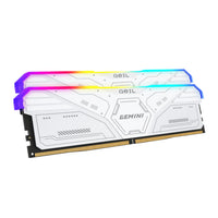 GeIL Gemini RGB 32GB DDR5 6000MHz Desktop Gaming Memory Kit (2 x 16GB) – White-GAMSW532GB6000C36CDC