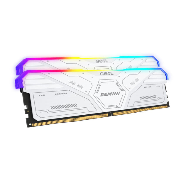 Geil Gemini RGB 64GB KIT(2X32GB) 6000MHz DDR5 Desktop Gaming Memory - White-GAMSW564GB6000C42ADC
