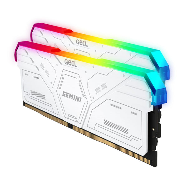 Geil Gemini RGB 64GB KIT(2X32GB) 6000MHz DDR5 Desktop Gaming Memory - White-GAMSW564GB6000C42ADC