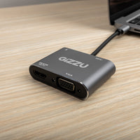 Gizzu 4-in-1 Type-C to HDMI/VGA/USB3.0 Hub-GAPCHVUPD
