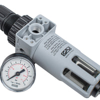 Air Filter Regulator 1/4 inch with Auto Drain & WIKA Pressure Gauge | Pneumatic Air Compressor Tool