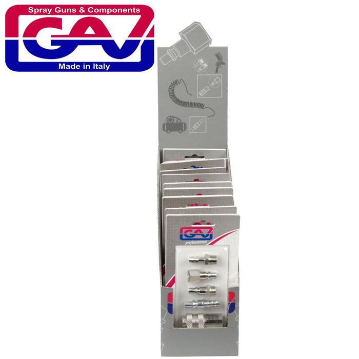 GAV Quick Coupler Set - 5-Piece Air Compressor Fittings, Box of 10. Professional Air Tools.
