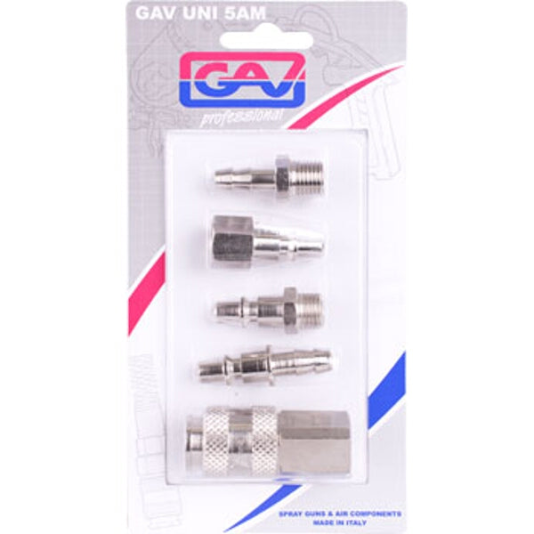 GAV Quick Coupler Set - 5-Piece Air Compressor Fittings - Air Tools Accessory - Chavda.com