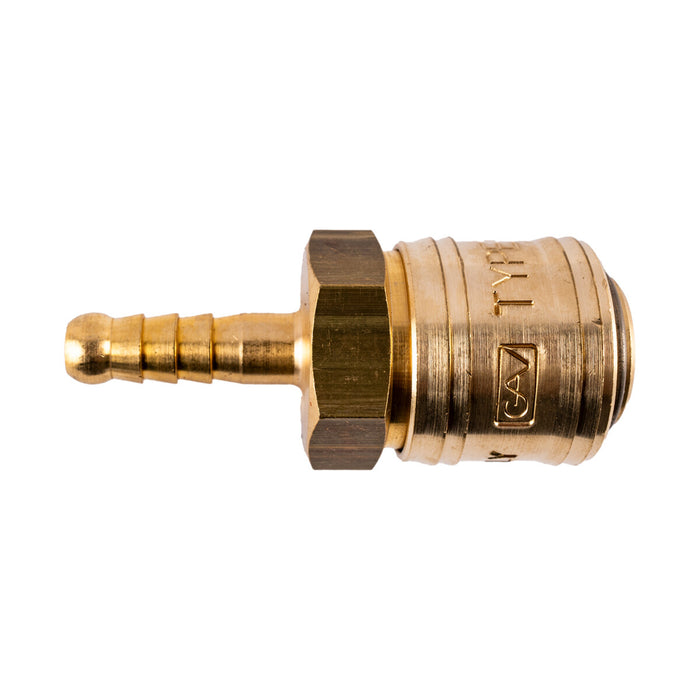 Brass Quick Coupler 6mm Hose Barb - German Type | Chavda.com