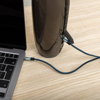 GIZZU 3.5mm AUX Cable: Black & Blue Audio Cable for Headphones, Speakers & Cars - High Quality Audio Cable - 1.5m