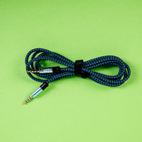 GIZZU 3.5mm AUX Cable: Black & Blue Audio Cable for Headphones, Speakers & Cars - High Quality Audio Cable - 1.5m