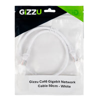 Gizzu Cat6 UTP Fly Lead Ethernet Network Cable 50cm – White-GCPCAT6005-WH