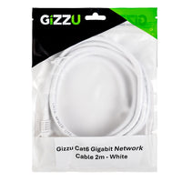Gizzu Cat6 Ethernet Cable 2M White, RJ45 Network Cable for PC, Router, Modem, Reliable Fast Network Connection