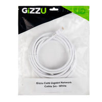 Gizzu Cat6 UTP Fly Lead Ethernet Network Cable 3M - White RJ45 Cable, High-Speed Network Connection