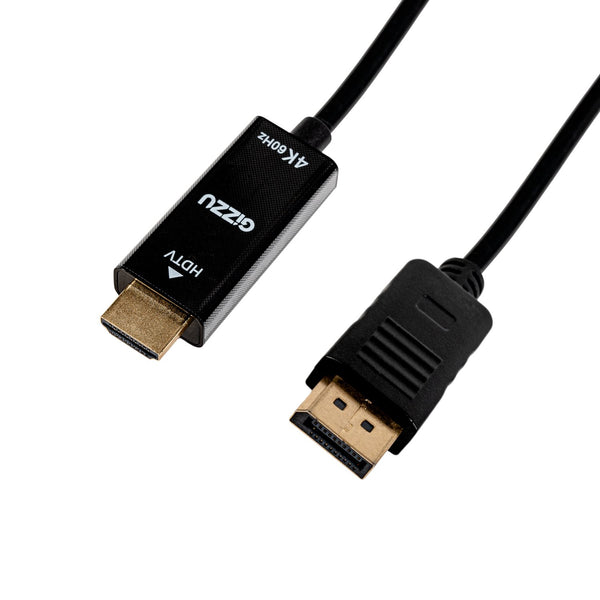 GIZZU 4K60Hz DisplayPort to HDMI Cable 1.5M - High-Resolution Video Adapter for HDTV, Monitors, and Projectors