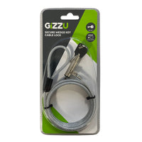 Gizzu laptop lock with security cable and keys. Anti-theft wedge lock for Dell notebooks and devices.