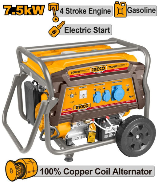 INGCO GENERATOR 4 STROKE 7.5KW 3.1LPH - GE75006