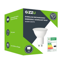 Gizzu Everglow Rechargeable Warm White Emergency Downlight Bulb-GEB3WGU10