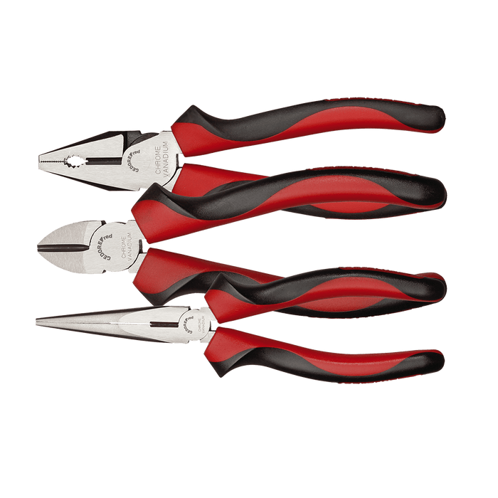 GEDR28002003 - PLIER GED RED SET 2C-HANDLE P/3