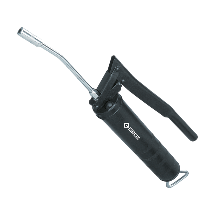 GROZ 500G Lever Grease Gun: Standard Value, Durable Steel Head, Soft Rubber Grip, Powder Coated Finish