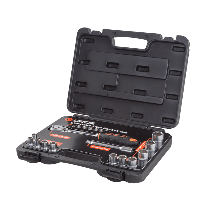 Groz Socket Set Bihex 1/2 Dr 13 Pc 8 22 Mm Gro3440