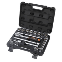 Groz Socket Set Bihex 1/2 Dr 27 Pc 8 32 Mm Gro3445