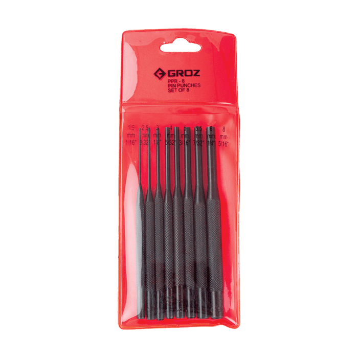Groz Punch Pin Set L/S 1.5 8 Mm Ppr/8 Sm Gro4540