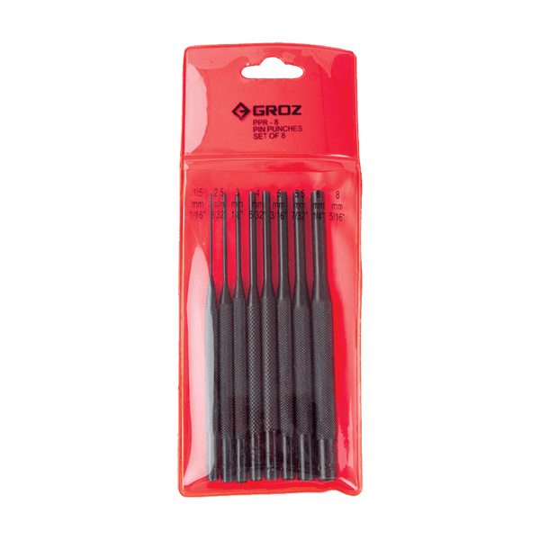 Groz Punch Pin Set L/S 1.5 8 Mm Ppr/8 Sm Gro4540