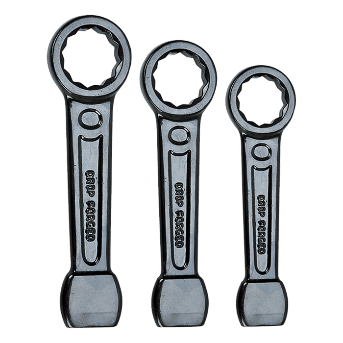GROZ SPANNER SLOGGER RING 30MM: Three Heavy Duty Forged Ring Wrenches, Industrial Hand Tools.