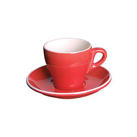 Fortis Italia Red Cappuccino Cup 16cl. Italian Style Coffee Cup on Saucer. Shop at Chavda.com