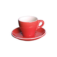 Red Cappuccino Cup and Saucer - Fortis Italia - 14.1cm - Italian Style