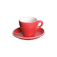 Red Cappuccino Cup and Saucer: Stylish Coffee Drinkware