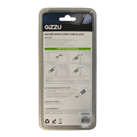Gizzu Nano Combination Lock Security Cable - Laptop Anti-Theft Cable, Silver