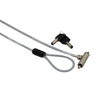 GIZZU Laptop Security Cable with Key Lock: Anti-Theft Device for Notebooks, Silver Steel Cable and Keys