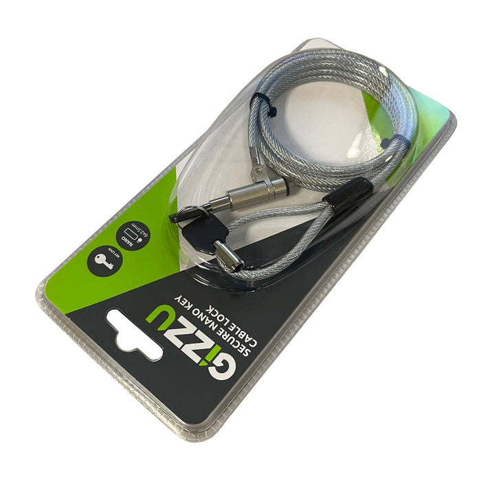 GIZZU 1.8m Nano Key Lock Security Cable with Key-GSCNK