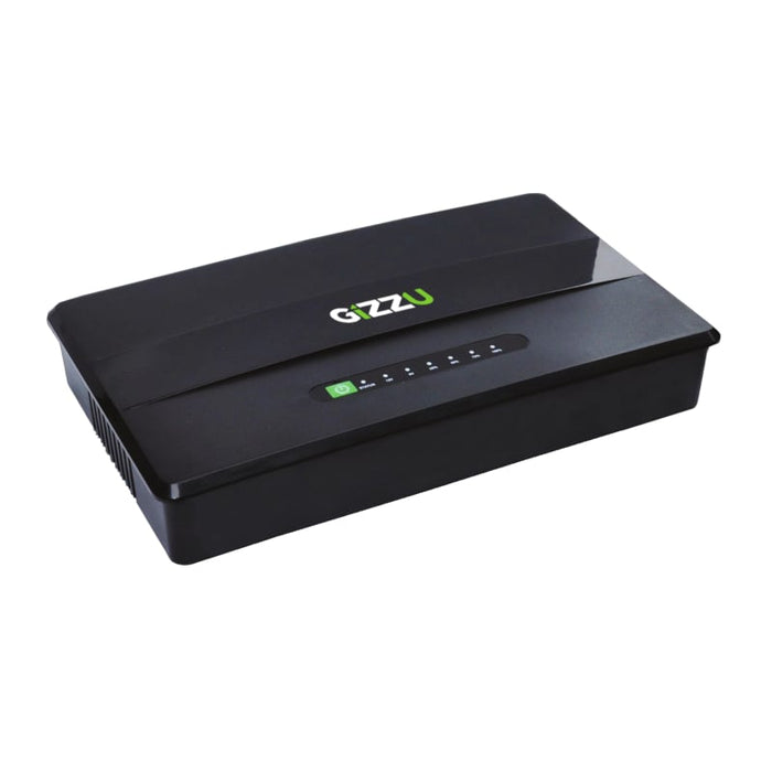 GIZZU 30W Mini DC UPS - 10400mAh Black Backup Power Supply for Routers, ONUs, CCTV. Reliable Power During Outages.