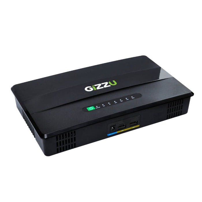 Gizzu 60W Mini DC UPS - Lithium Battery Backup for Routers, ONUs, CCTV & VoIP - Black Color
