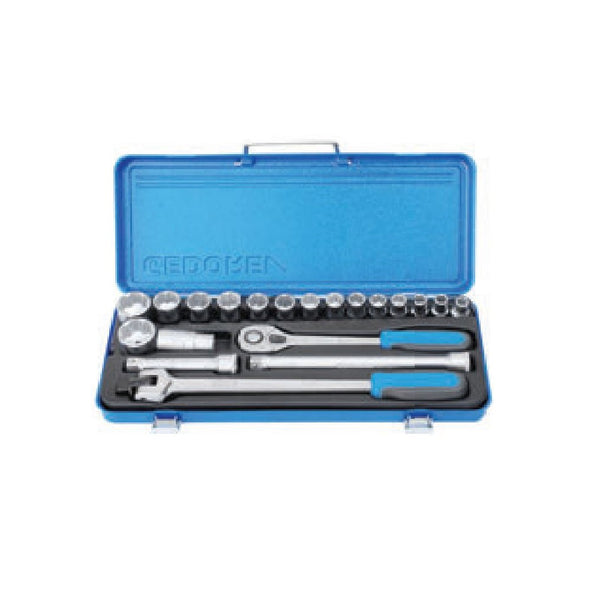 Gedore, D19 Tm97U-10T Socket Sets - 1/2" - 22Pcs, 615455