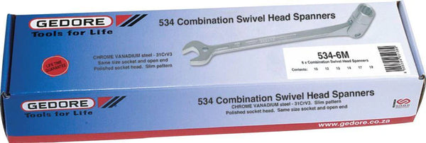 Gedore 534/9M Swivel Wrench Set = 651397