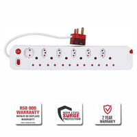 Multiplug 12 Way S/Switch Surge White Cre028