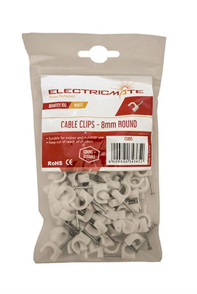 Cable Saddle Round  8Mm P/100  E/Mate