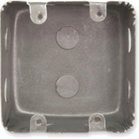 4x4 Galvanized Steel Electrical Box | Square Wall Box | Mounting Tabs & Knockouts