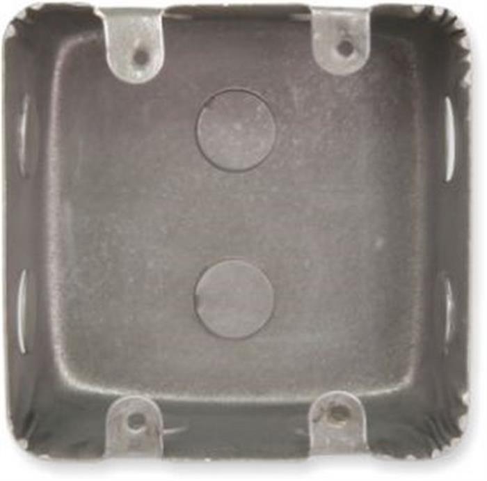 4x4 Galvanized Steel Electrical Box | Square Wall Box | Mounting Tabs & Knockouts