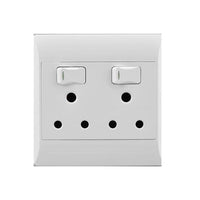 Socket E/Mate 4 X4 Double 16 A White Es030