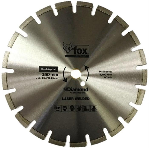 Fox Diamond Disc 350mm Asphalt Cutting Wheel | Professional Grade | Road Cutter Blade