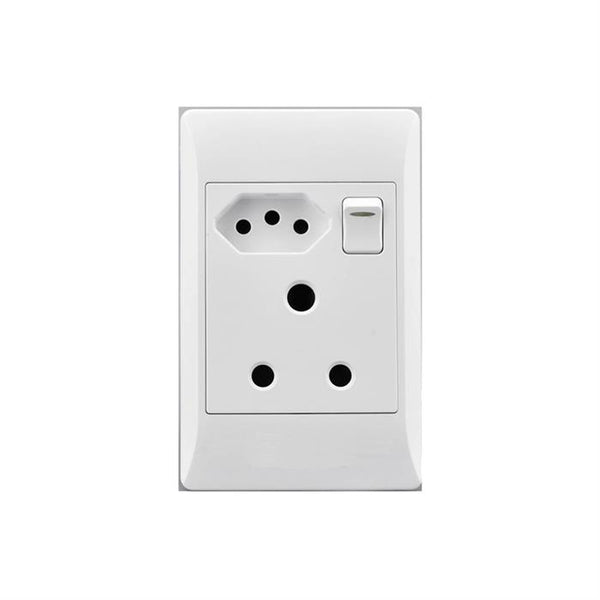 Socket E/Mate 2X4 16A+Euro  White