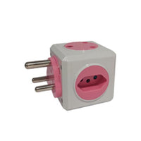 Adaptor Multi Socket Cube Pink